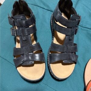 Clarks Black Strappy Sandals